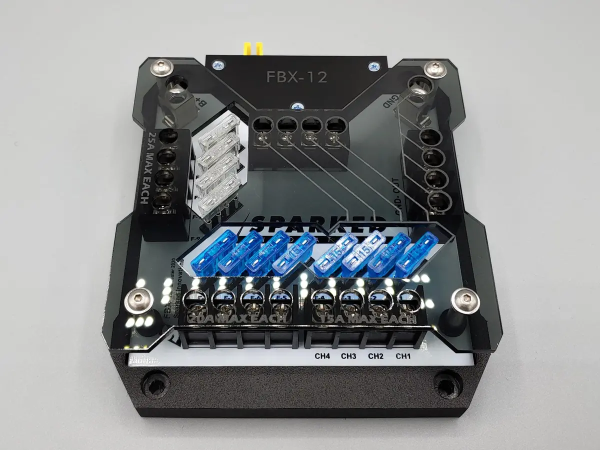 Sparked Innovations Fbx-12 12 Circuit Atc Blade Fuse Block With Negative Bus And Cover 1