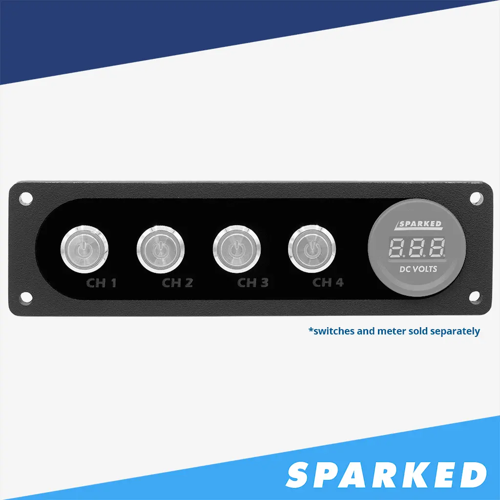Sparked Innovations Single Din Switch And Voltmeter Panel 1