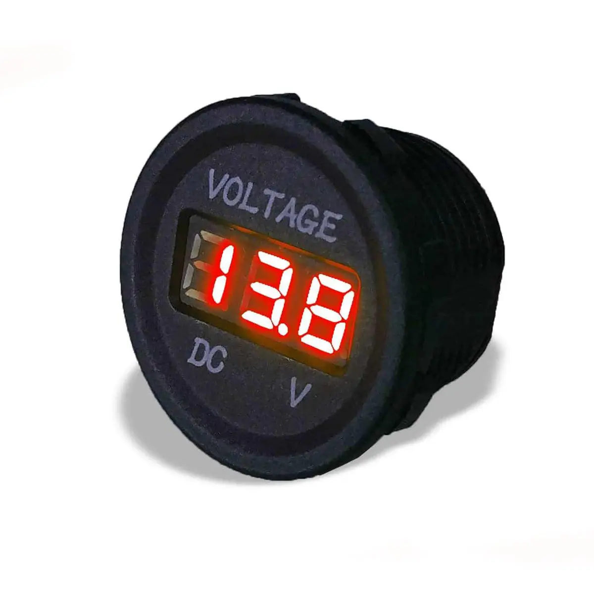 Sparked Single Red 12V Round Led Voltmeter-Lighter Size Car Audio/Racing 1