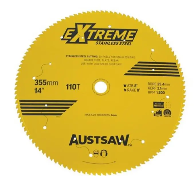 Austsaw Extreme Stainless Steel Blade  355Mm X 25.4 X 110T Ssbe355254110 1