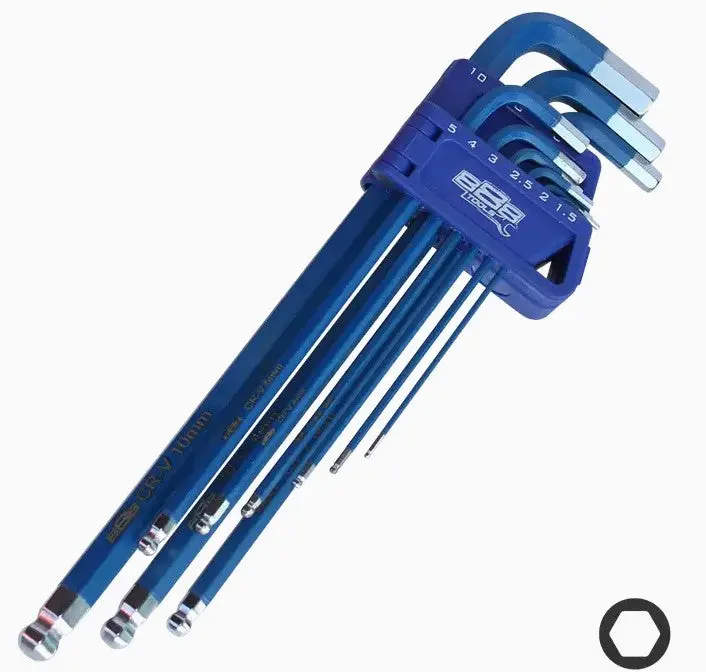 Sp Tools Ball Drive Hex Key Set  Metric Colour Coded Blue 888 Long Series 9Pc T834511 1