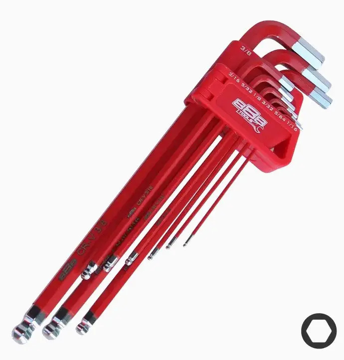 Sp Tools Ball Drive Hex Key Set Sae Colour Coded Red 888 Long Series 9Pc T834512 1