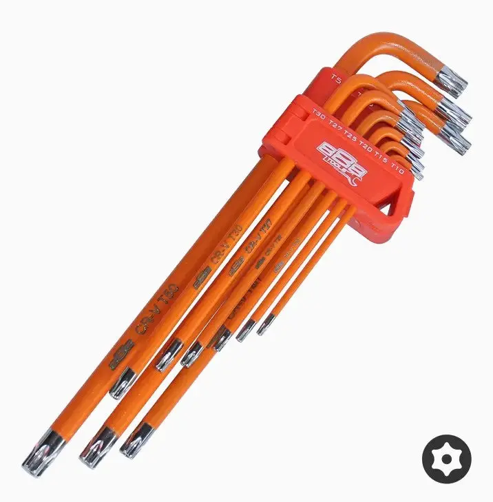 Sp Tools Key Set Torx Tamper Proof Colour Coded Orange 888 Long Series 9Pc T834518 1