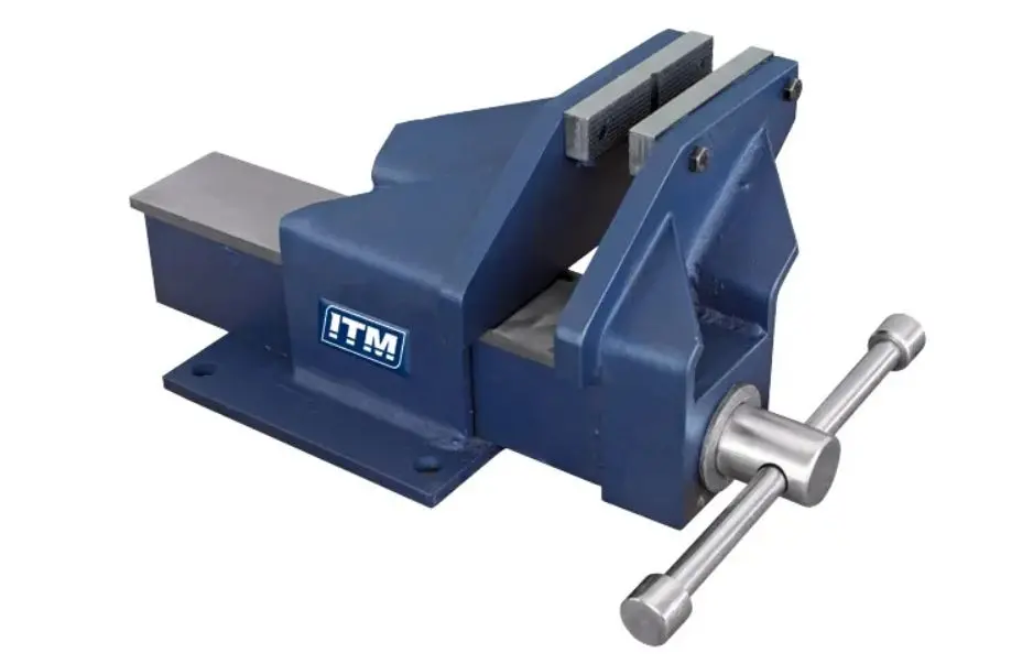 Itm Fabricated Steel Bench Vice, Offset Jaw, 100Mm Tm104-100 1