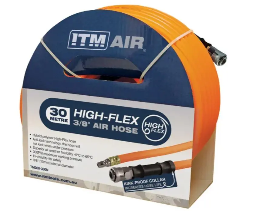 Itm Air Hose Air Hose, 10Mm (3/8") X 30M Hybrid Polymer Air Hose, Comes With Nitto Style Fittings Tm300-330N 1