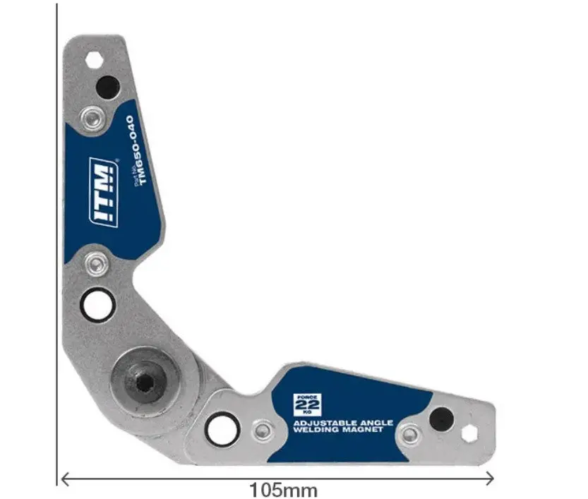 Itm Inside & Outside Adjustable Angle Welding Magnet, 22Kgs Force, 105Mm, 20° To 200°, Powerful Ndfeb Magnet Tm650-040 1