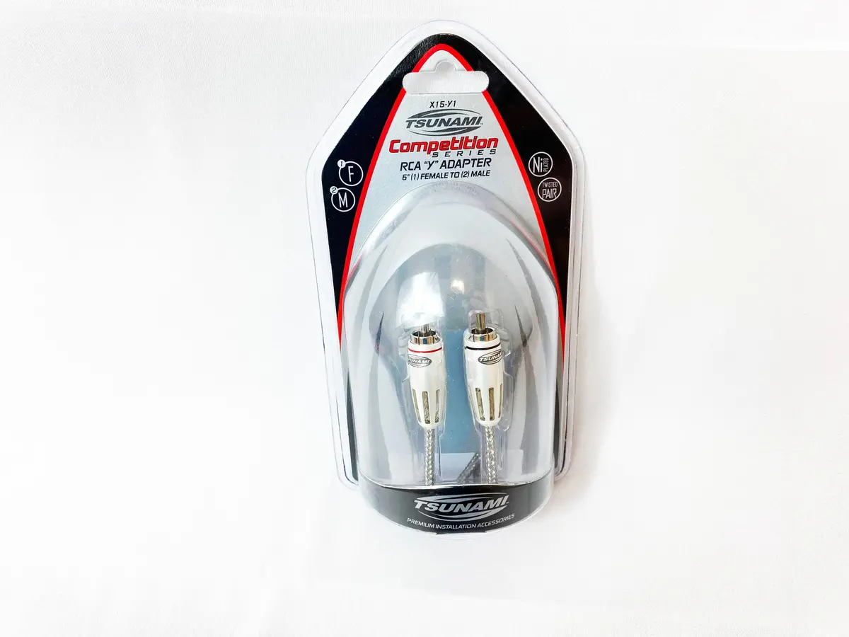Tsunami X15-Y1 6" Nickel Plated Y-Adapter / Splitter (1) Female To (2) Male Rca 1