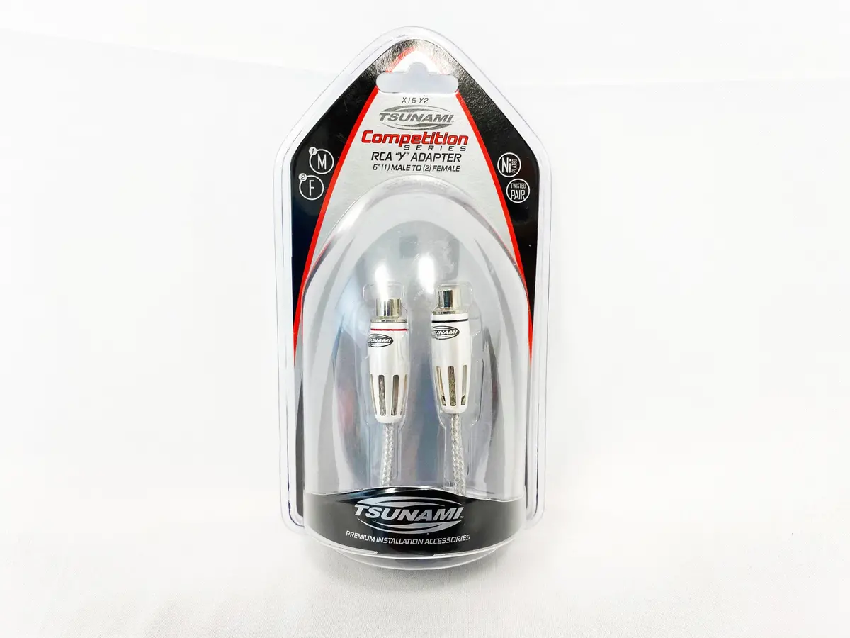 Tsunami X15-Y2 6" Nickel Plated Y-Adapter / Splitter (1) Male To (2) Female Rca 1