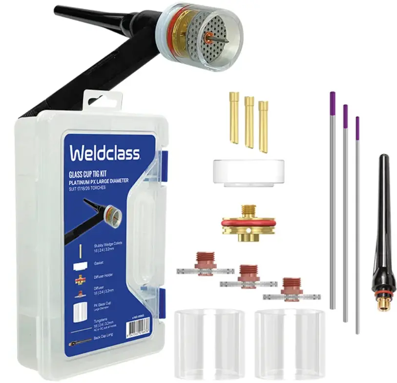 Weldclass Tig Parts Kit Px (Glass Cup) Series 17/18/26 Lrg  Wc-01663 1
