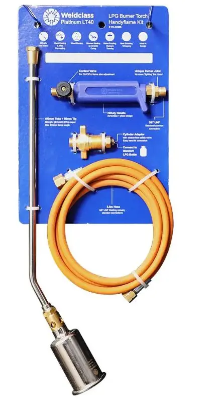 Weldclass Lpg Burner Torch Platinum Lt40 Handyflame Kit Wc-02988 1