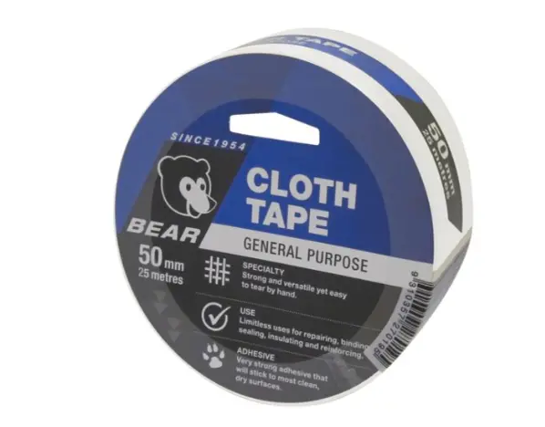 Bear Cloth Tape 50Mm X 25M White 66623336614 1