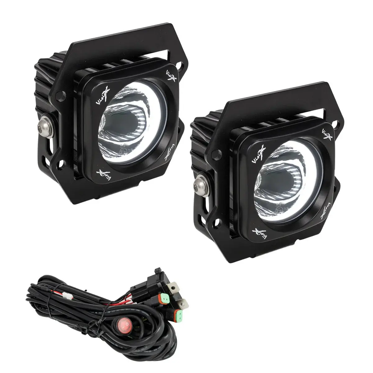 Vision X 3.0" Optimus Halo Led Fog Light Kit For 19-24 Ford Ranger 1