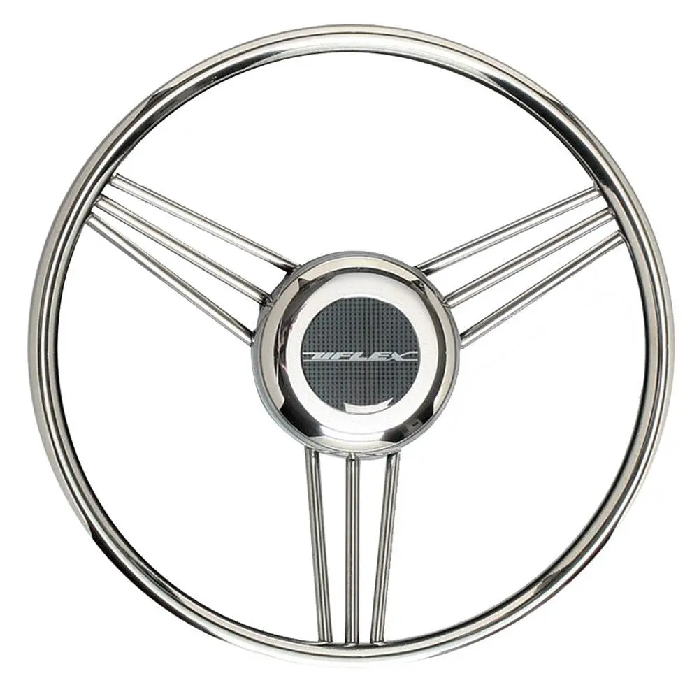 Uflex V27 13.8" Steering Wheel - Stainless Steel Grip  Spokes [V27] 1