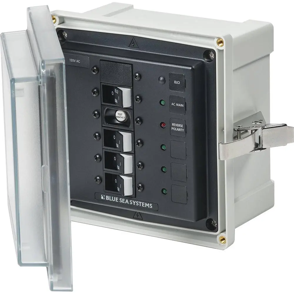 Blue Sea 3128 - Sms Panel Enclosure W/Elci (30A)  3 Branch (15A) - 120V Ac [3128] 1