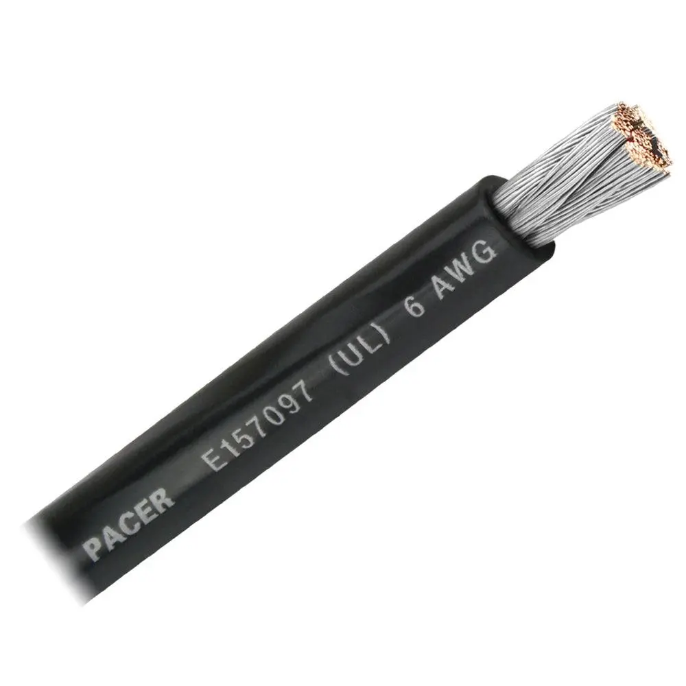 Pacer Black 6 Awg Battery Cable - Sold By The Foot [Wul6bk-Ft] 1