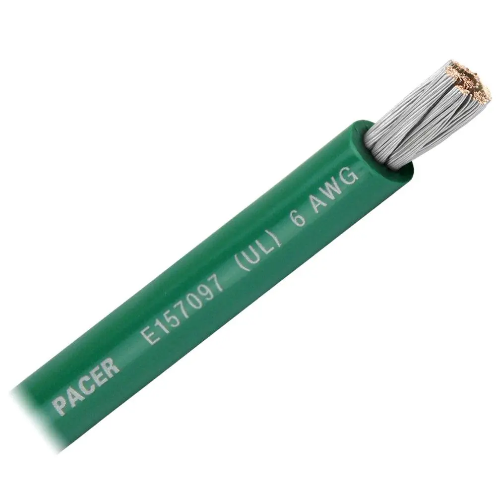 Pacer Green 6 Awg Battery Cable - Sold By The Foot [Wul6gn-Ft] 1