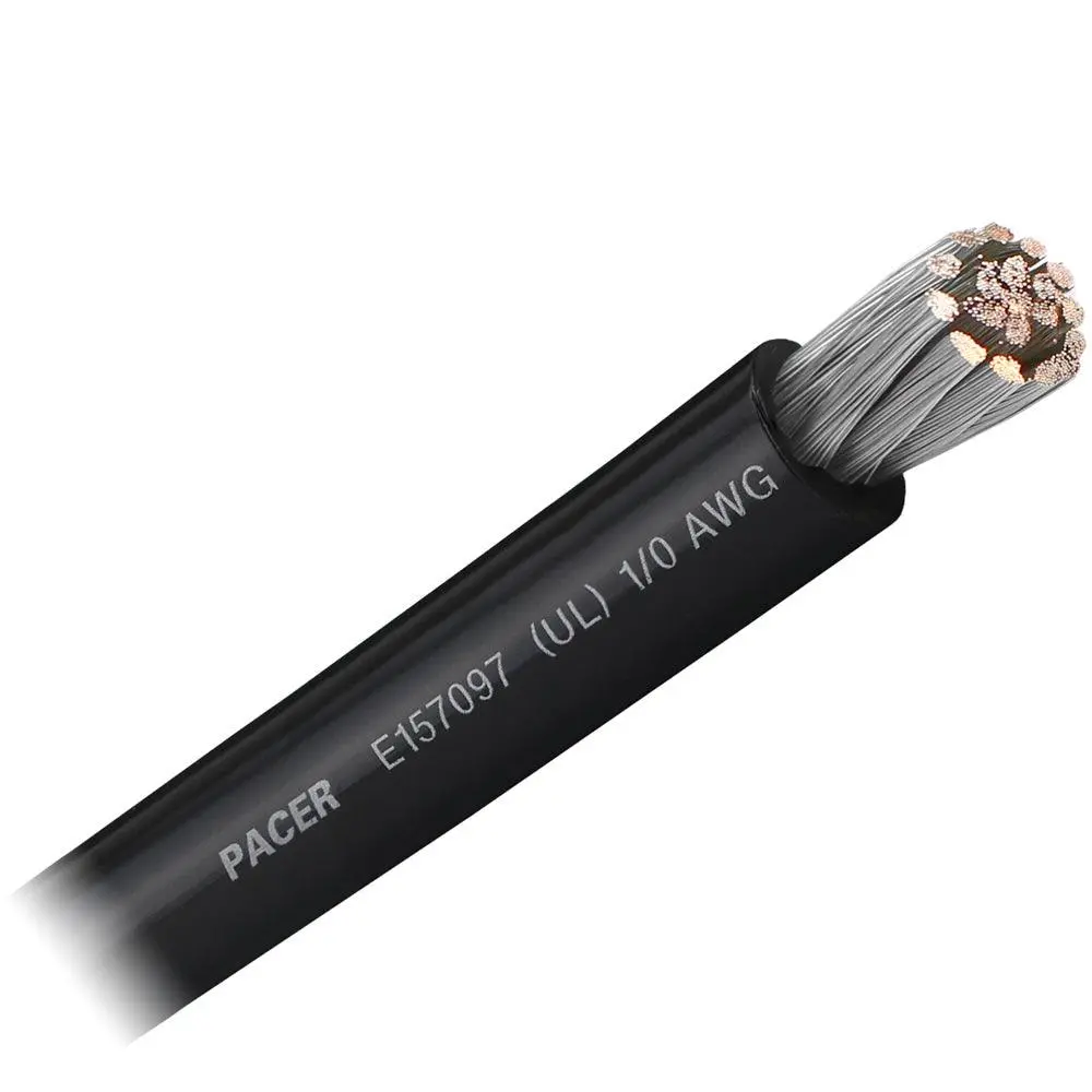 Pacer Black 1/0 Awg Battery Cable - Sold By The Foot [Wul1/0Bk-Ft] 1
