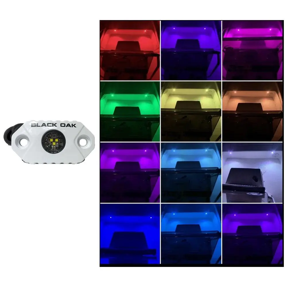 Black Oak Rock Accent Light - Rgb - White Housing [Mal-Rgb] 1