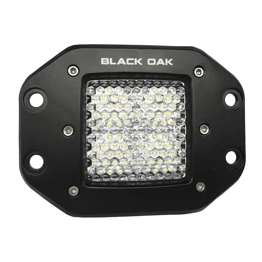Black Oak 2" Flush Mount Led Pod Light - Flood Optics - Black Housing - Pro Series 3.0 [2F-Fpod10cr] 1