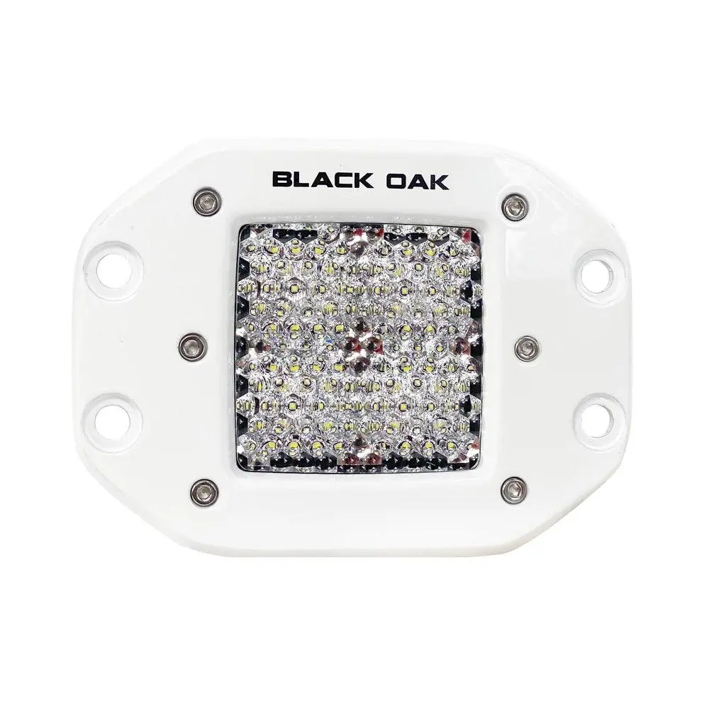 Black Oak 2" Marine Flush Mount Led Pod Light - Diffused Optics - White Housing - Pro Series 3.0 [2Dm-Fpod10cr] 1